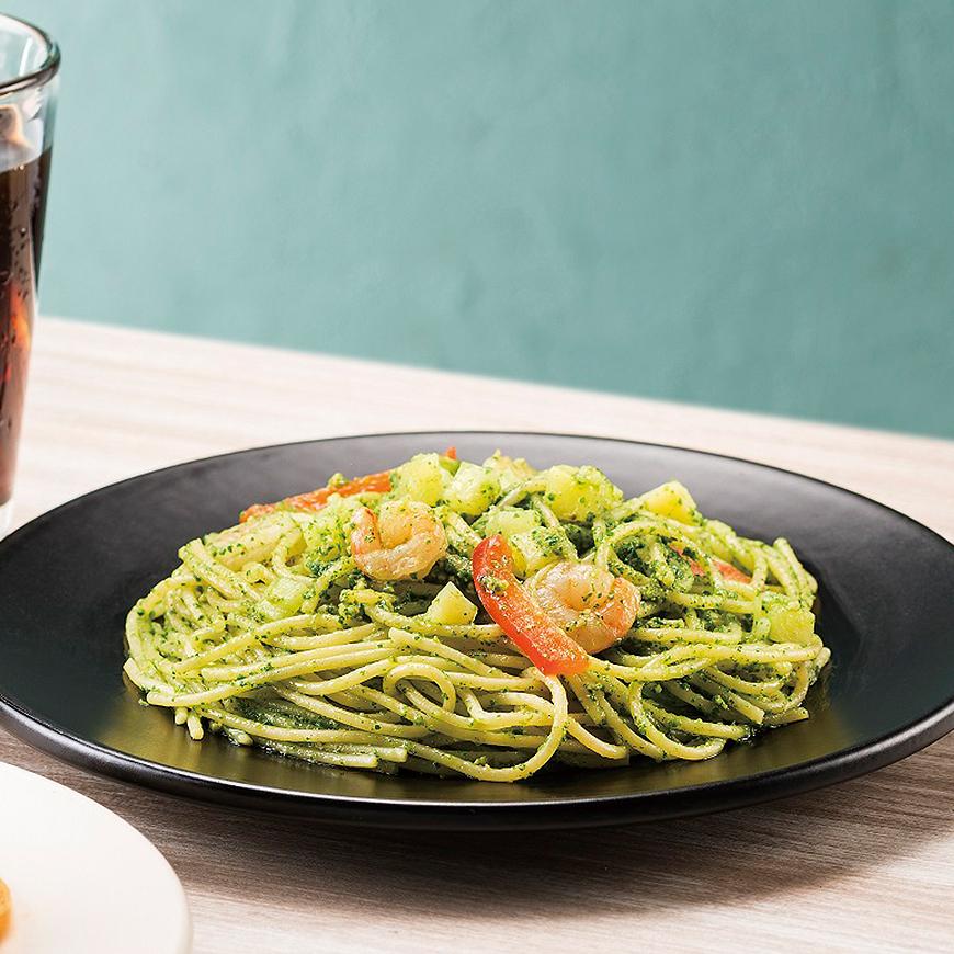 小エビとジャガイモのジェノベーゼ