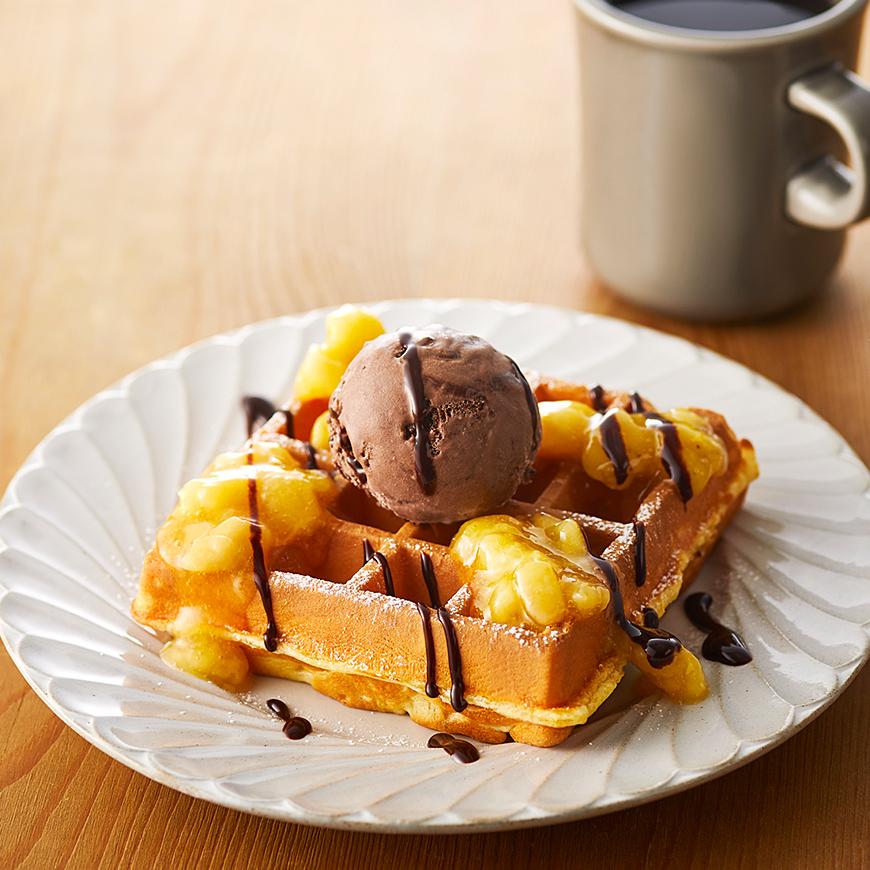 ブリュッセルワッフル チョコバナナ セット
